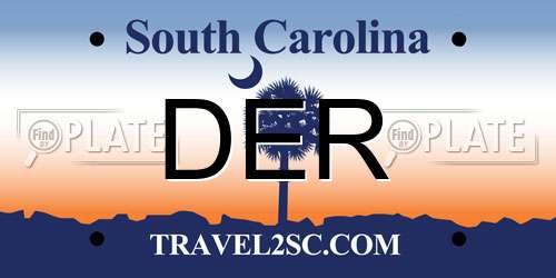 DER South Carolina License Plate