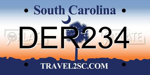 DER234 South Carolina License Plate