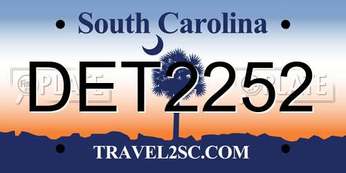 DET2252 South Carolina License Plate