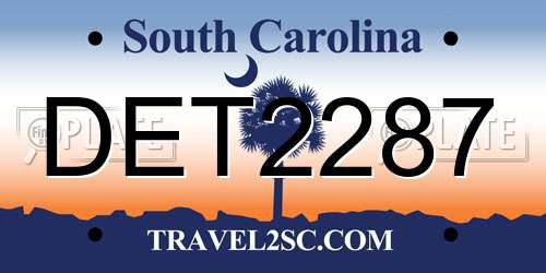 DET2287 South Carolina License Plate