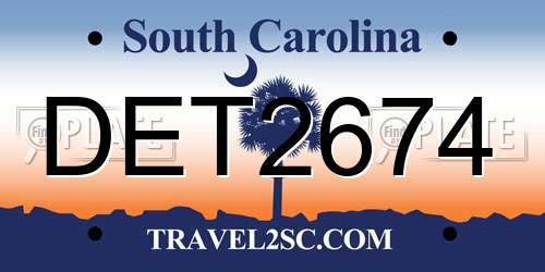 DET2674 South Carolina License Plate