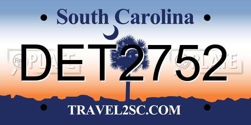 DET2752 South Carolina License Plate