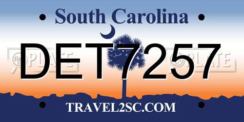 DET7257 South Carolina License Plate