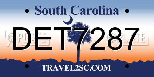 DET7287 South Carolina License Plate
