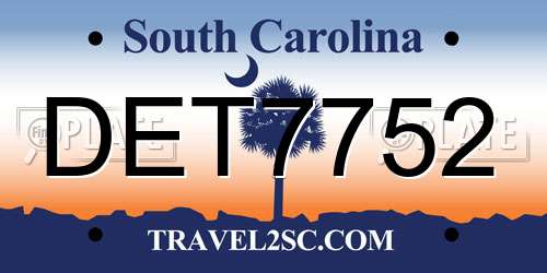 DET7752 South Carolina License Plate