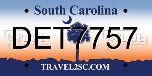 DET7757 South Carolina License Plate