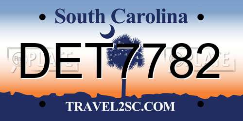 DET7782 South Carolina License Plate