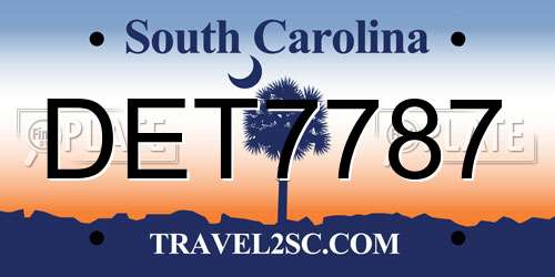 DET7787 South Carolina License Plate
