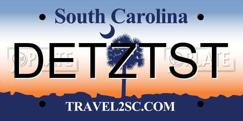 DETZTST South Carolina License Plate