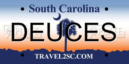 DEUCES South Carolina License Plate
