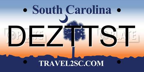 DEZTTST South Carolina License Plate