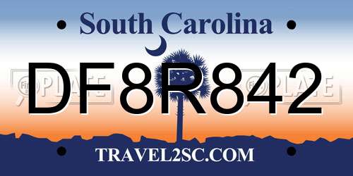 DF8R842 South Carolina License Plate