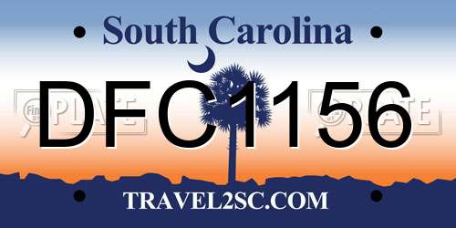 DFC1156 South Carolina License Plate