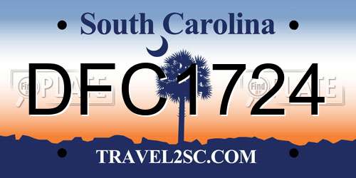 DFC1724 South Carolina License Plate