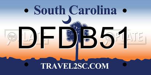 DFDB51 South Carolina License Plate