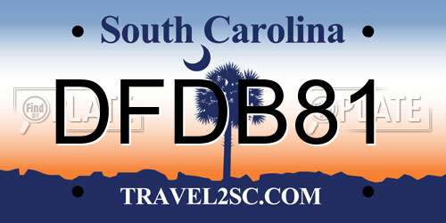 DFDB81 South Carolina License Plate