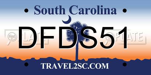 DFDS51 South Carolina License Plate