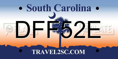 DFF52E South Carolina License Plate