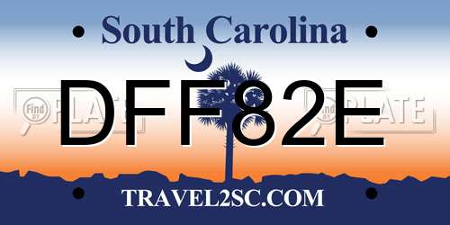 DFF82E South Carolina License Plate