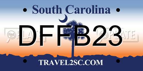 DFFB23 South Carolina License Plate
