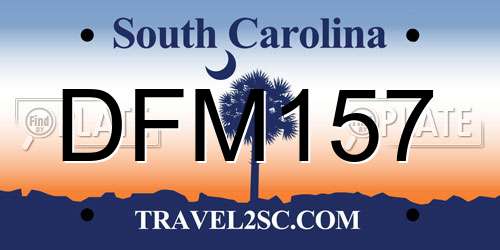 DFM157 South Carolina License Plate