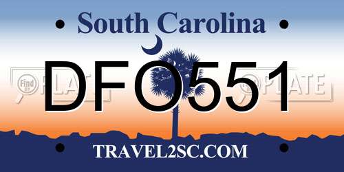 DFO551 South Carolina License Plate