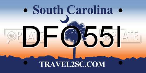 DFO55I South Carolina License Plate