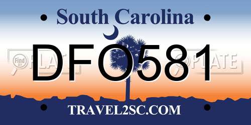 DFO581 South Carolina License Plate