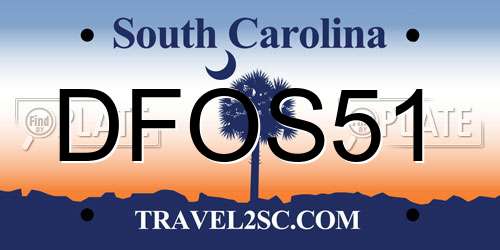 DFOS51 South Carolina License Plate