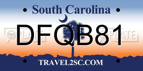 DFQB81 South Carolina License Plate