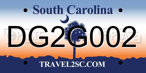 DG2G002 South Carolina License Plate