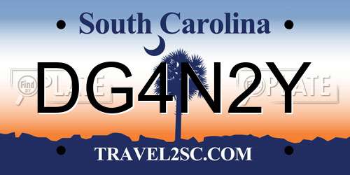 DG4N2Y South Carolina License Plate
