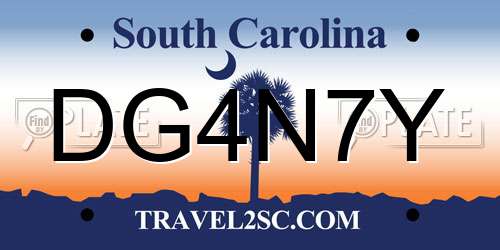 DG4N7Y South Carolina License Plate