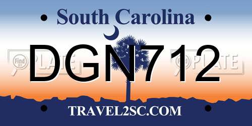 DGN712 South Carolina License Plate