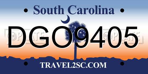 DGO9405 South Carolina License Plate