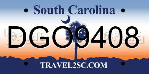 DGO9408 South Carolina License Plate