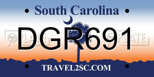 DGR691 South Carolina License Plate