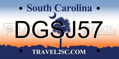 DGSJ57 South Carolina License Plate