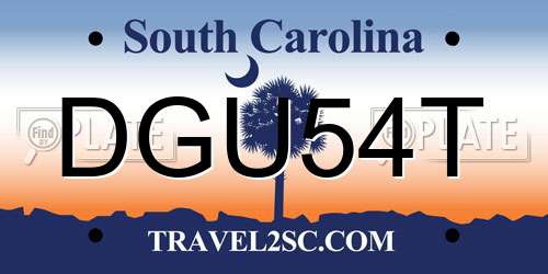 DGU54T South Carolina License Plate
