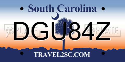 DGU84Z South Carolina License Plate