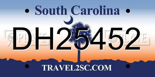 DH25452 South Carolina License Plate