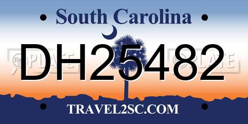 DH25482 South Carolina License Plate