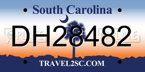 DH28482 South Carolina License Plate