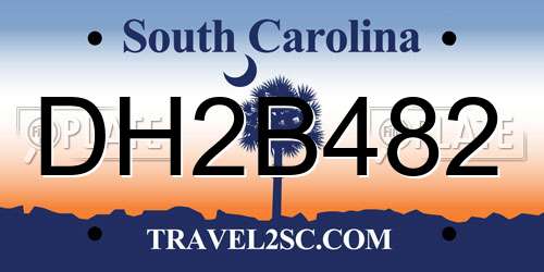 DH2B482 South Carolina License Plate