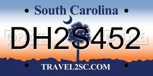 DH2S452 South Carolina License Plate