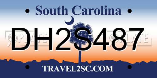 DH2S487 South Carolina License Plate