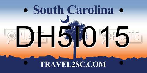 DH5I015 South Carolina License Plate