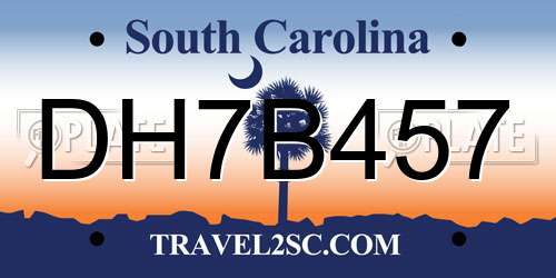 DH7B457 South Carolina License Plate