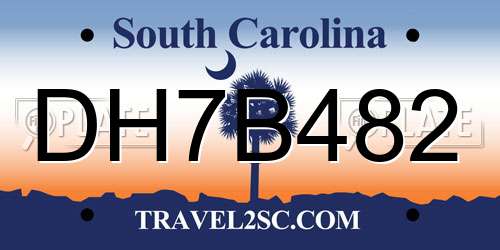 DH7B482 South Carolina License Plate