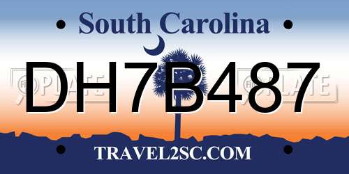 DH7B487 South Carolina License Plate